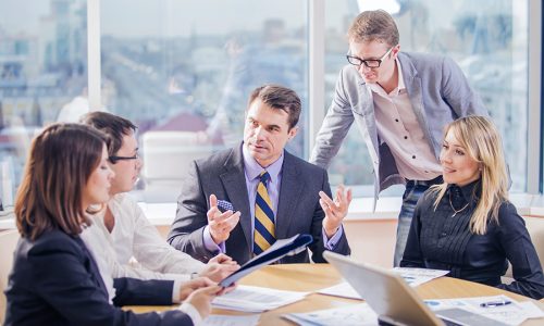 Business people working together in meeting room